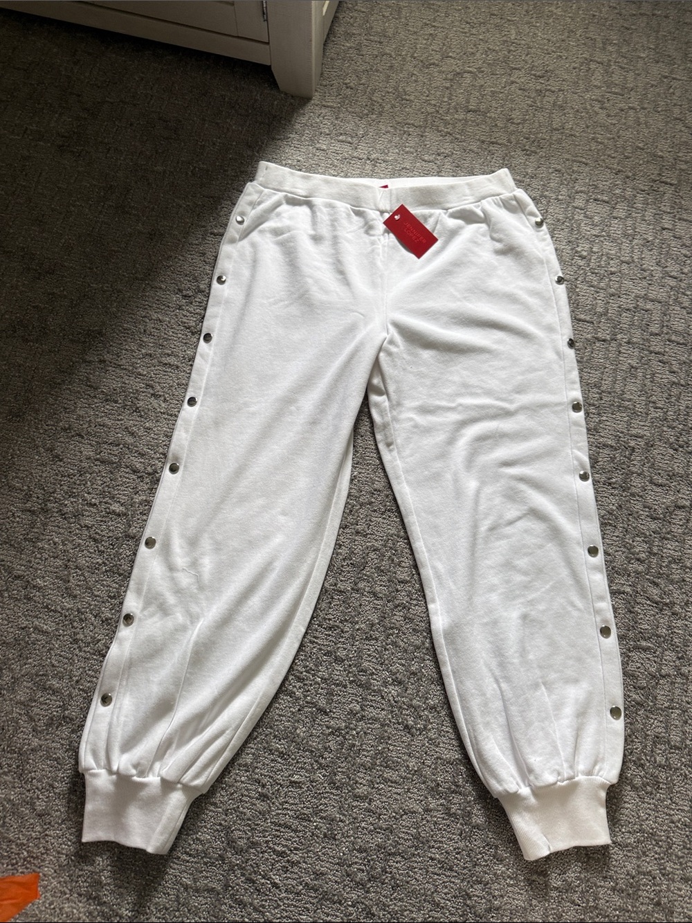 Jennifer Lopez White Snap-Trim women’s Jogger Pants